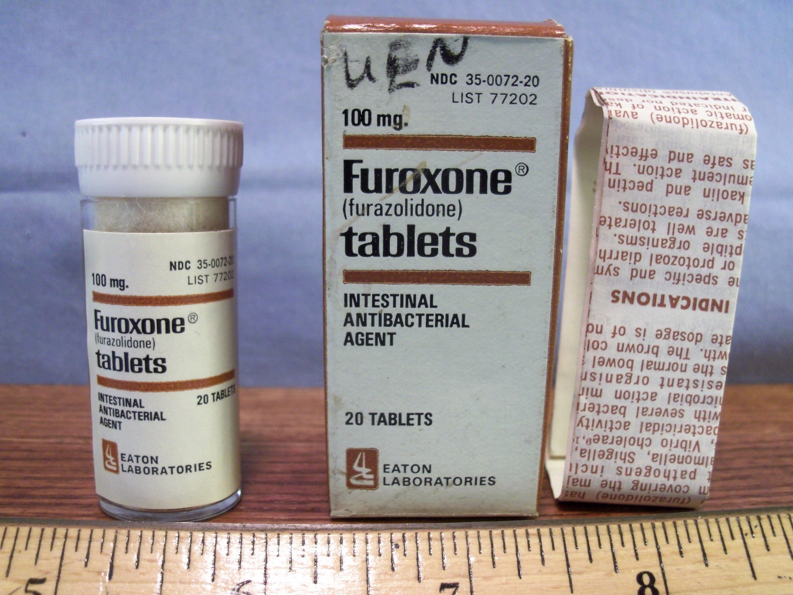 Eaton Labs pre 1978 medicine bottles maching pair