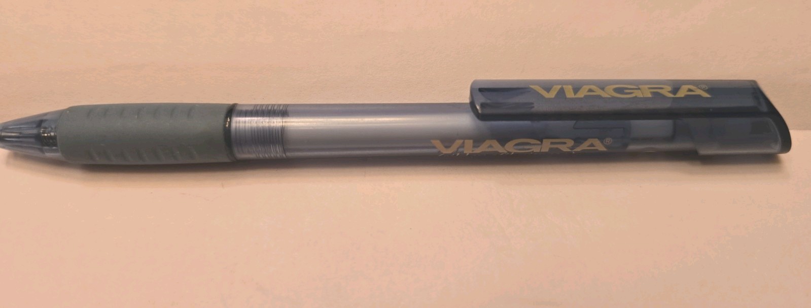 Viagra Plastic Translucent Blue Pen Pharmaceutical Drug Rep Promo WRITES