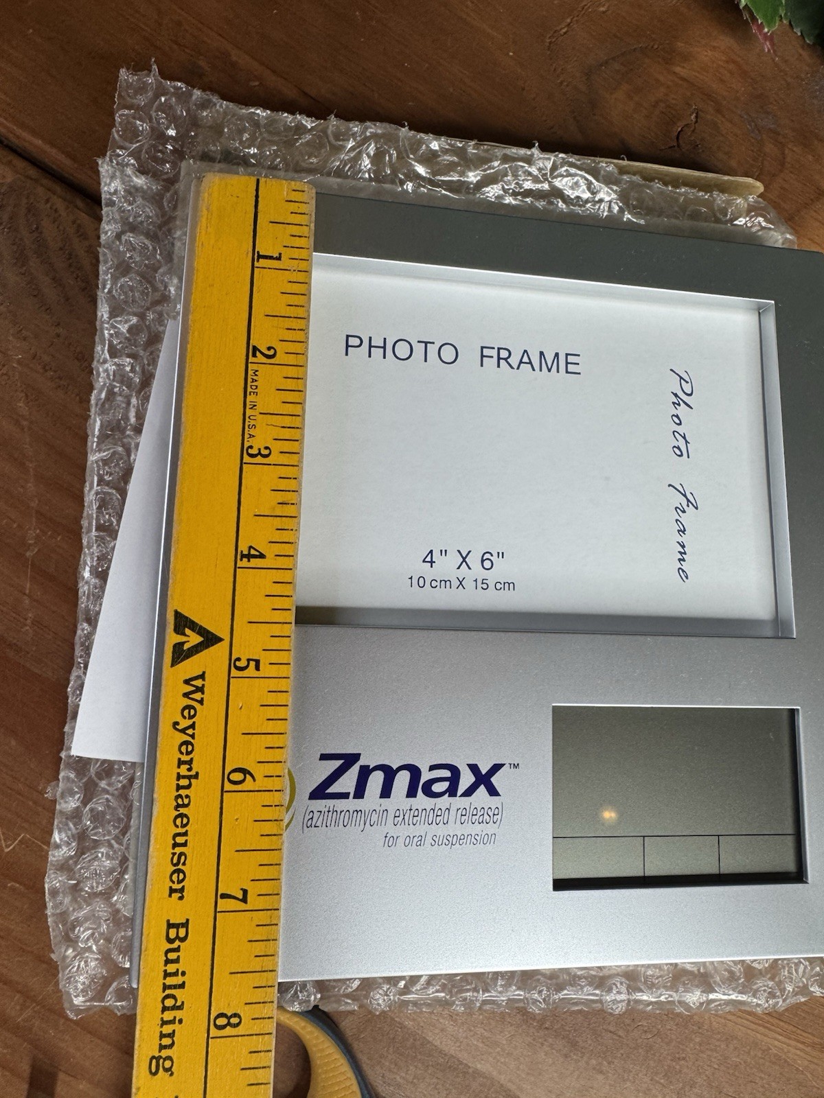 Zmax Pharmaceutical Advertising Photo Frame Clock + Pen Pfizer Promo 2000s