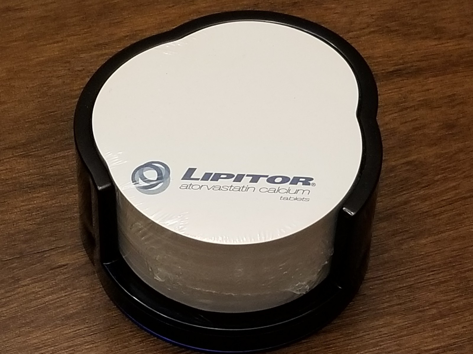 Lipitor Pharma Drug Rep Sticky Note Pad & Blue Acrylic Desk Holder