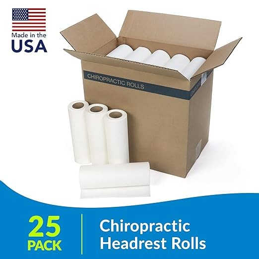 Soft & Absorbent Chiropractic Crepe Headrest Rolls (25 Pcs)