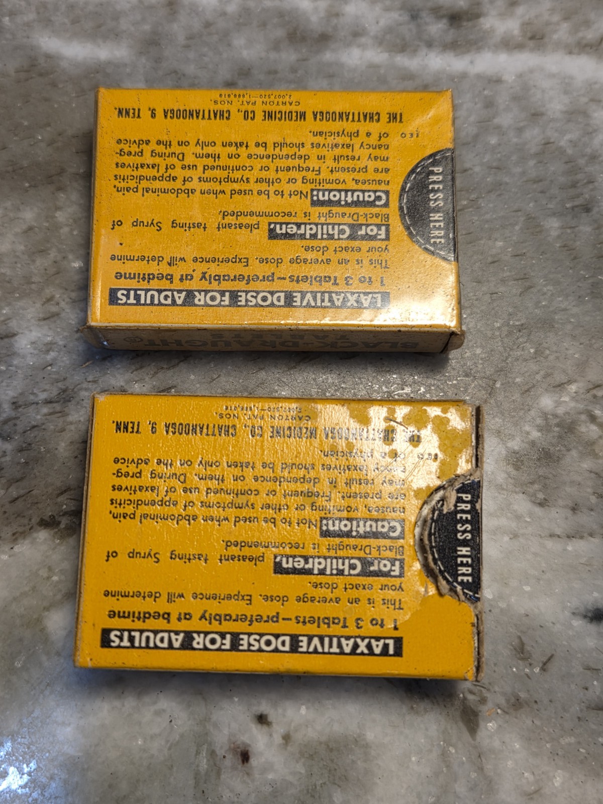 2 Vintage Black-Draught Tablets Pleasant Laxative Box Package Black-Draught