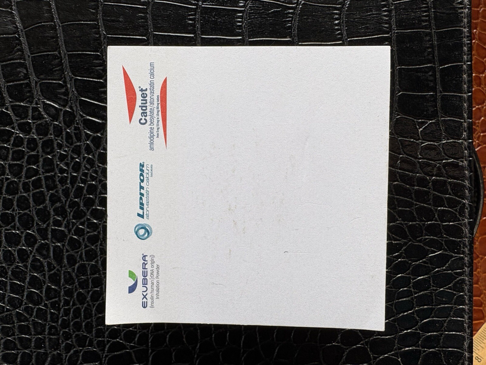 Lipitor Pharmaceutical DRUG REP Paper Memo Cube Notepad Exubera Caduet Used VTG