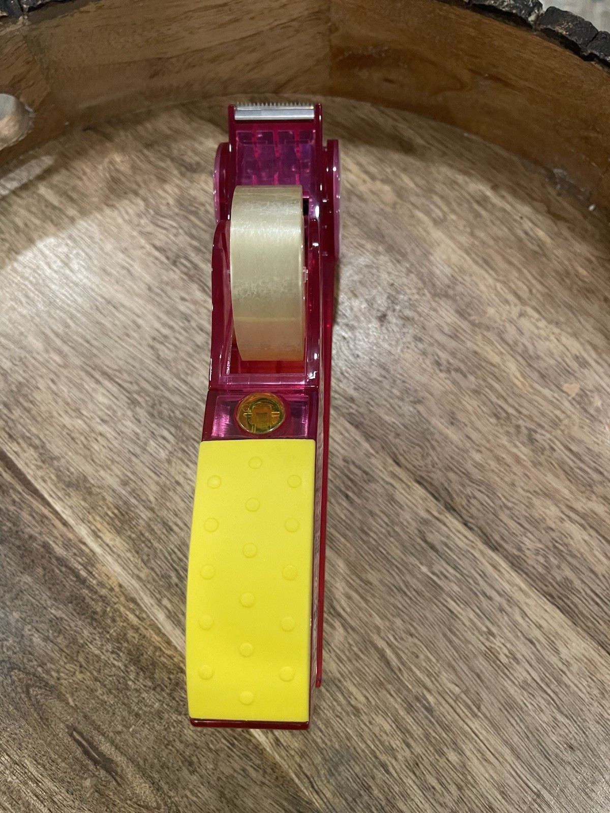 AMBIENCR Pink and Yellow Tape Dispenser with Tape and Box