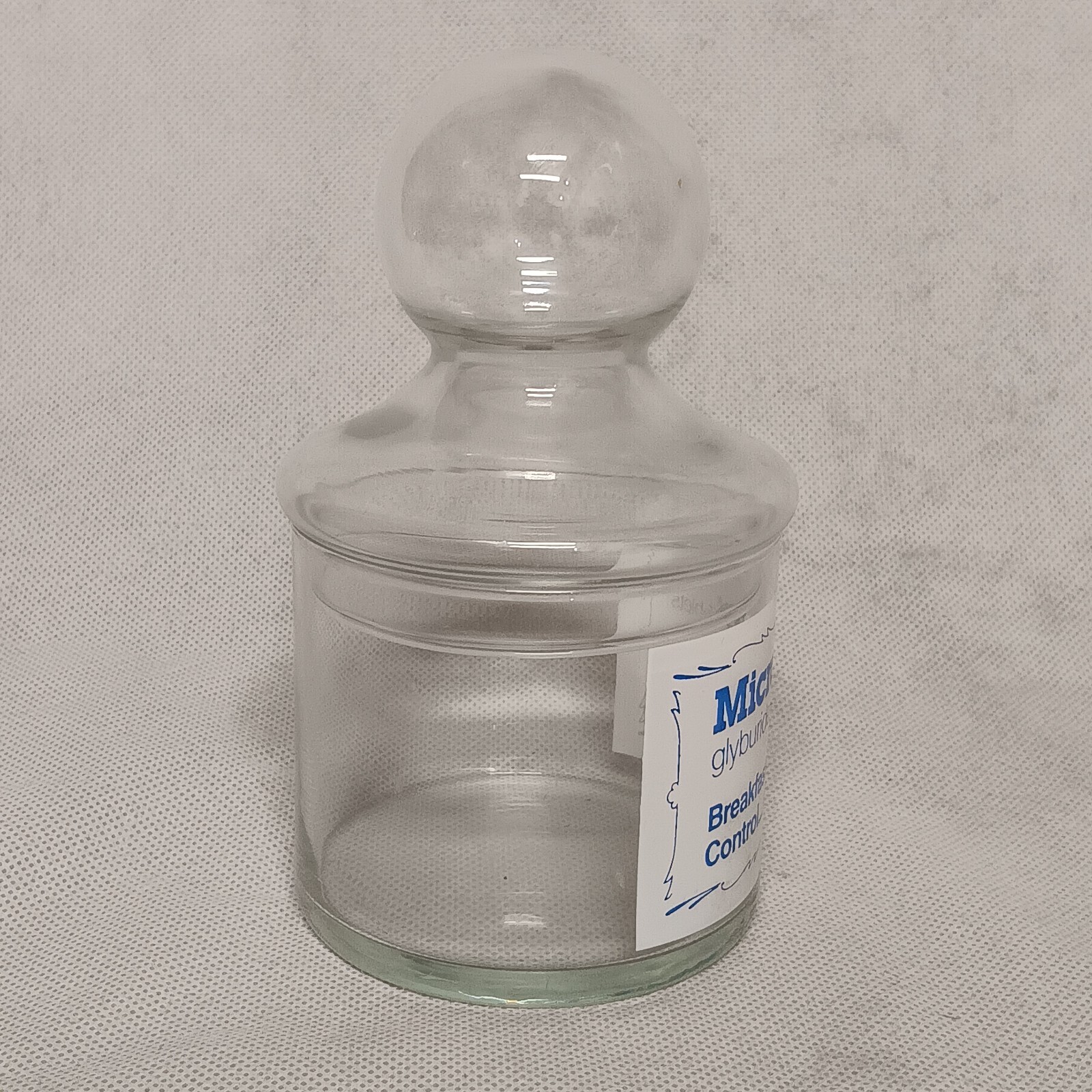 Micronase Drug Rep Pharmaceutical Advertising Apothecary Jar With Lid Glass