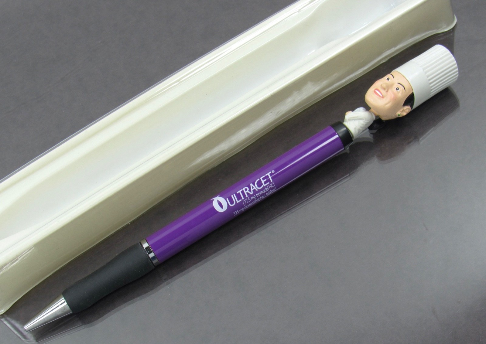 Ultracet Metal Twist PEN Drug Rep Pharmaceutical Promo Unique Chef Head Topper
