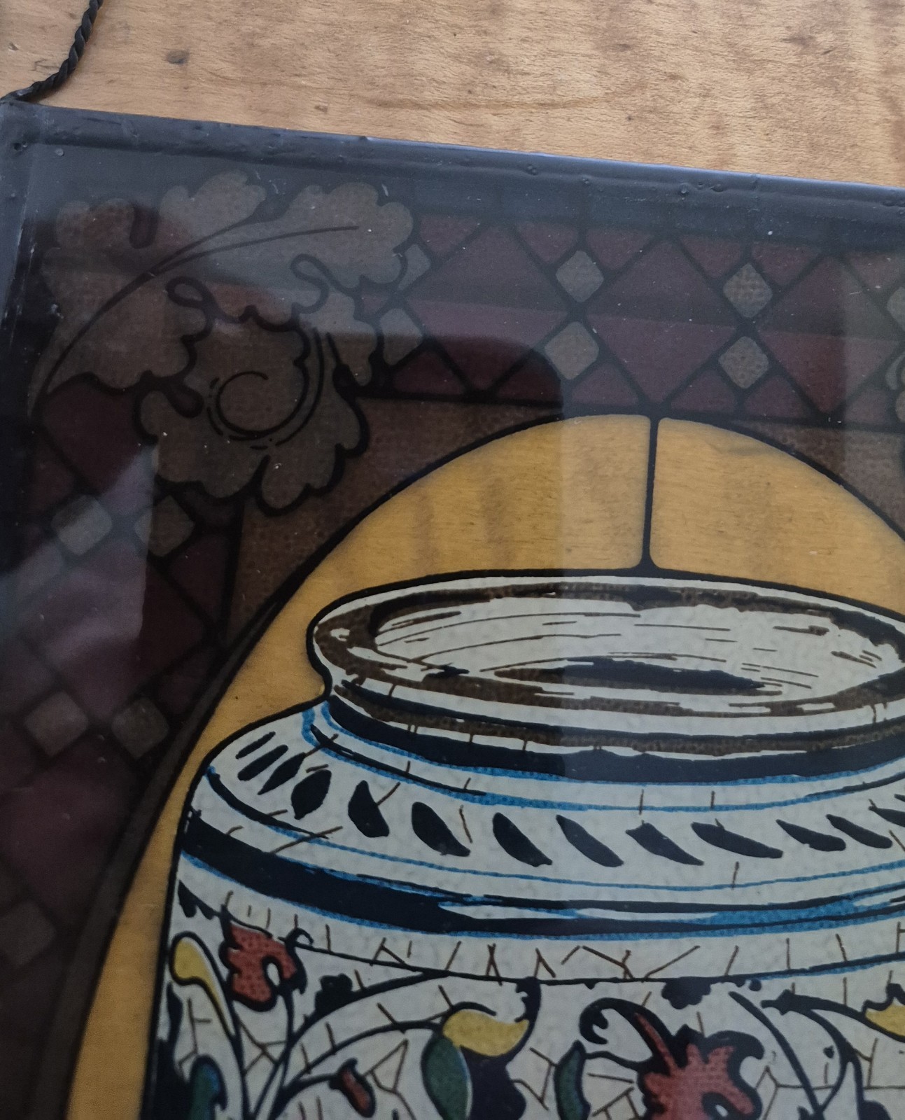 4 Stain Glass Panels Schering Pharmacy Rx Ad Premium USA Bicentennial 1976 VTG