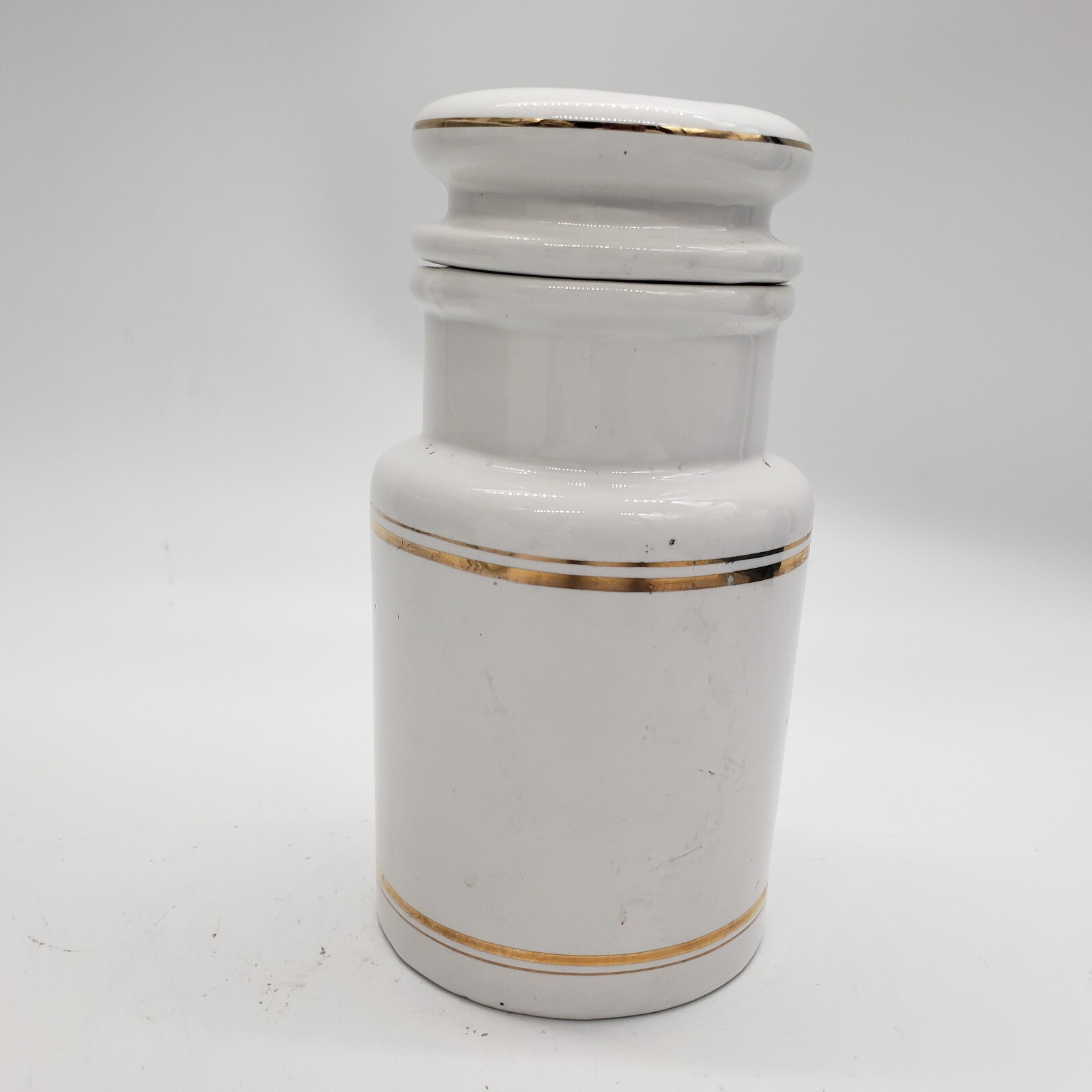 1960s Ceramic Apothecary Pharmaceutical Jar Trandate Labetalol HCI/Glaxo 6.25″ H