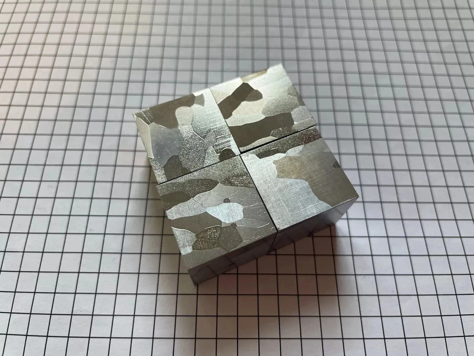 Niobium metal cube etched crystal structure high purity element collection
