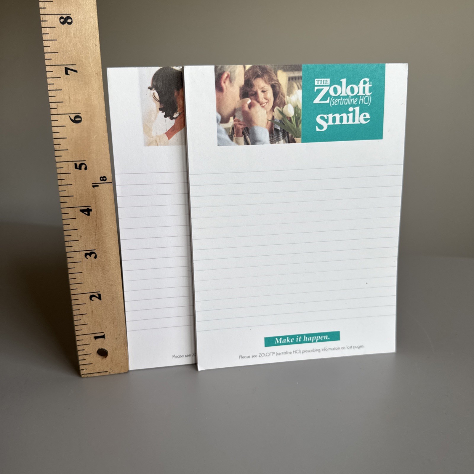 1996 Lot Of 2 Zoloft Pharmaceutical Notepads Advertising Promo drug Rep