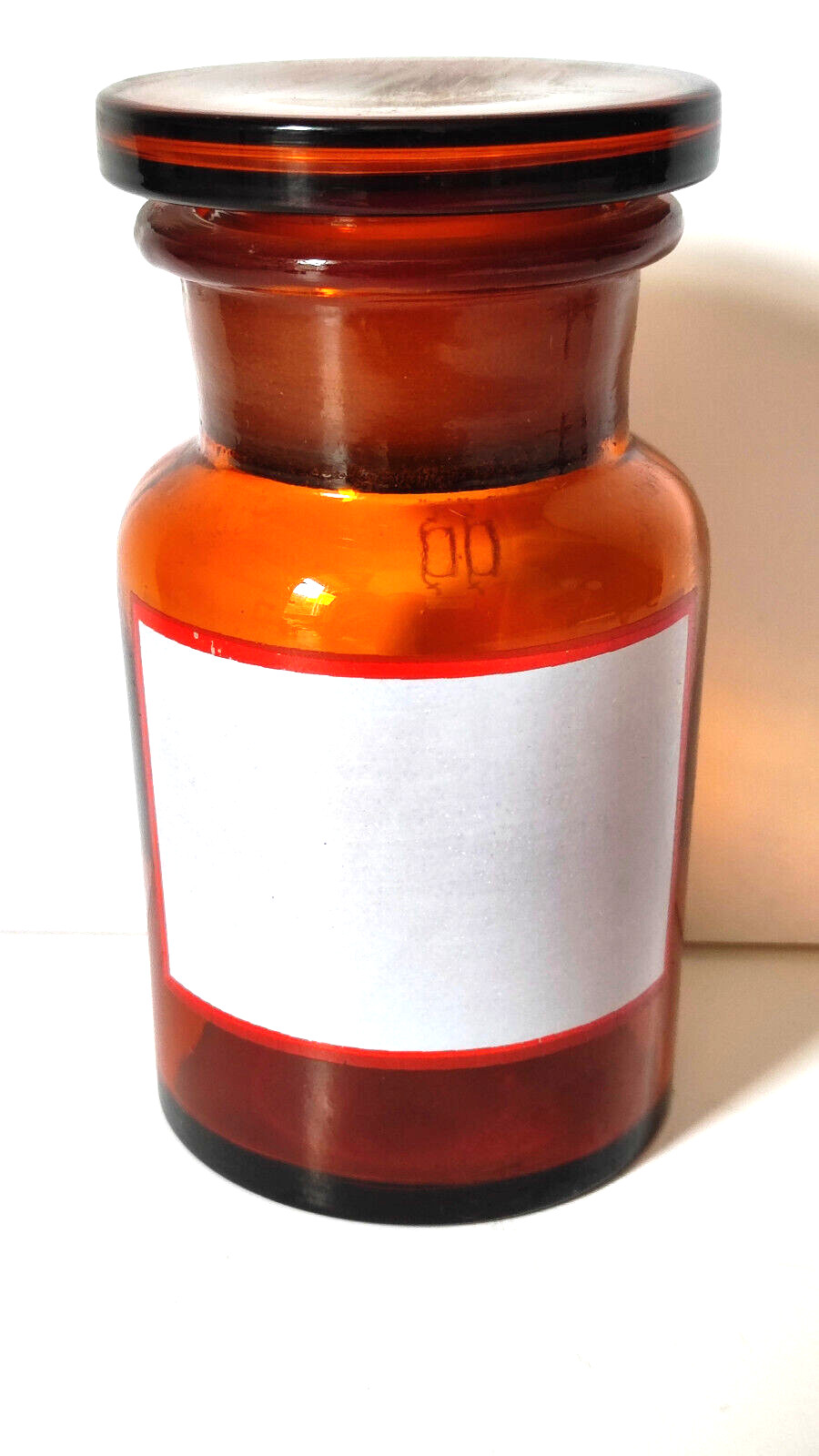BLANK LABLE, Vintage Glass Apothecary Pharmacy Brown Jar, 100 ml, Cap