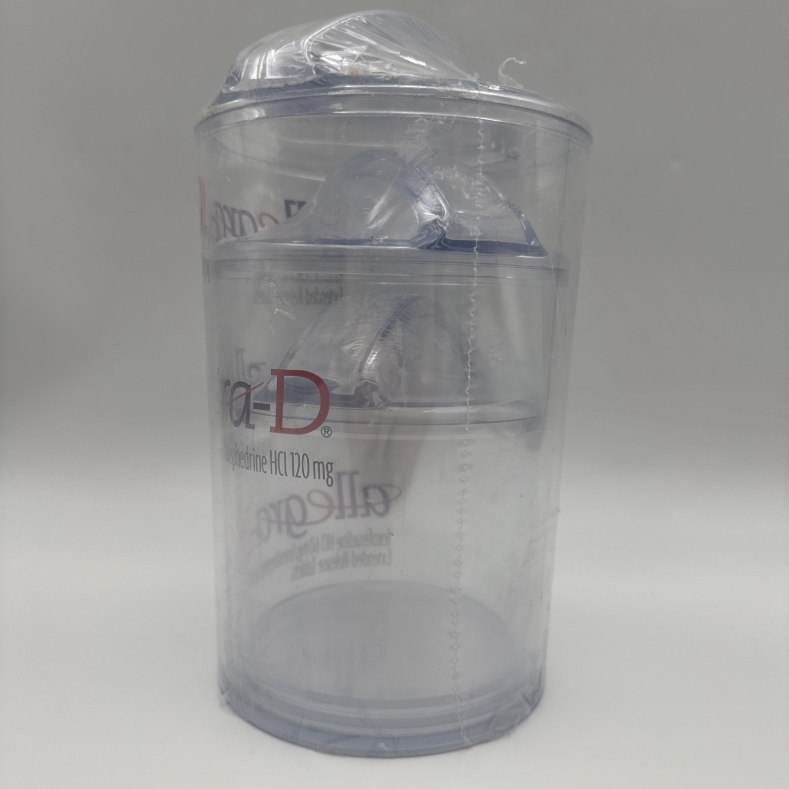 DRUG REP RARE ALLEGRA-D CLEAR PLASTIC/ACRYLIC CANISTER Set of 5 Pharmaceutical