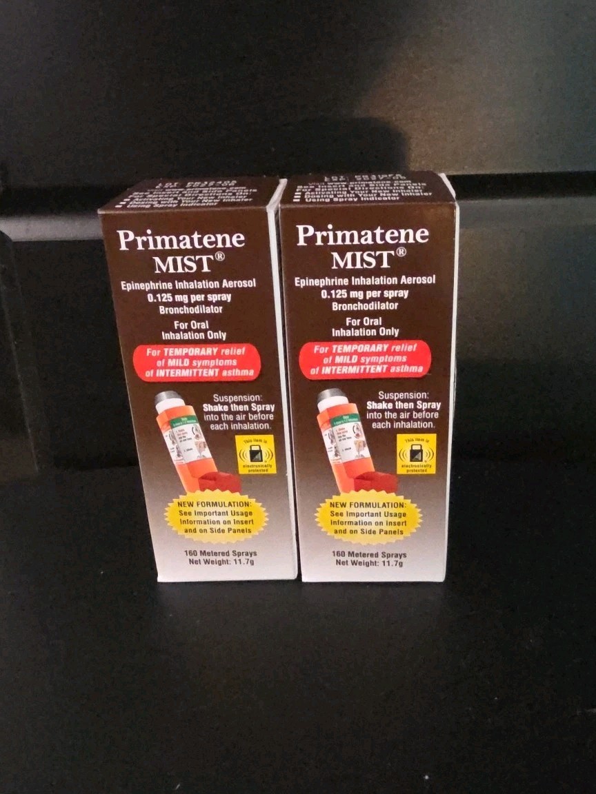 Qty-2-Primatene Mist Epinephrine Inhalation Aerosol 160 Sprays Exp 12/2027