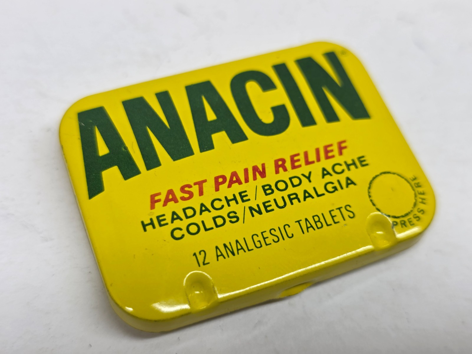 Vintage Anacin & Bayer Aspirin Pain Reliever Empty Mini Tin Containers Bundle