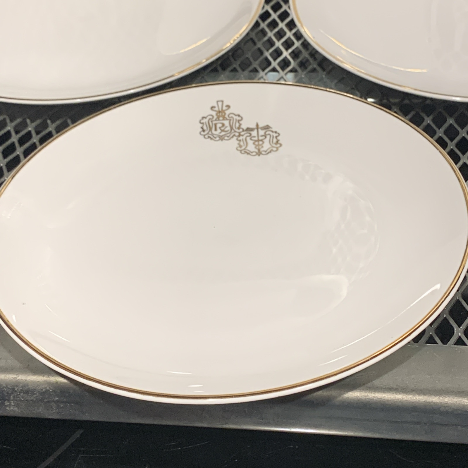 VINTAGE HALL CHINA 4 Piece Salad / Hordherves Plates PHARMACY PHARMACIST RX
