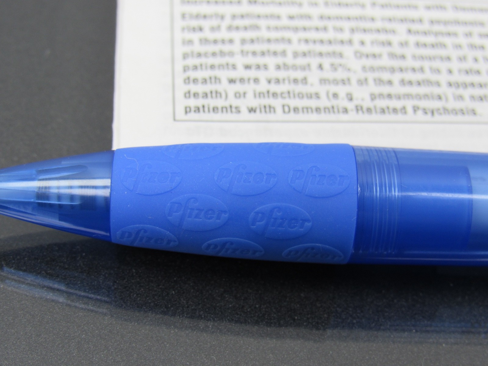 Geodon PEN Drug Rep Pharmaceutical Advertising Unique Pfizer Gripper w/ Info