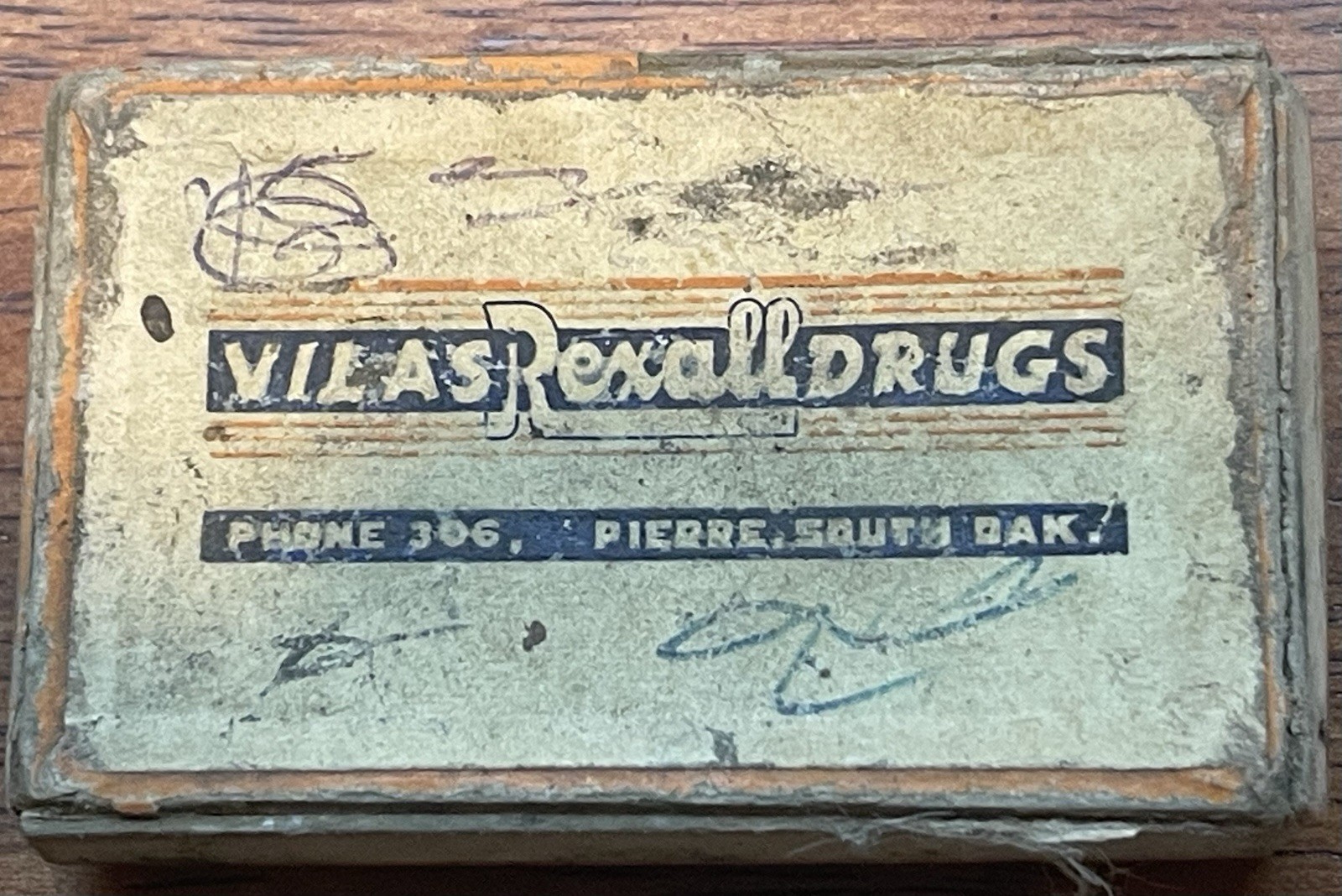 Vintage 1954 Velas Rexall Drugs Cardboard Prescription Box