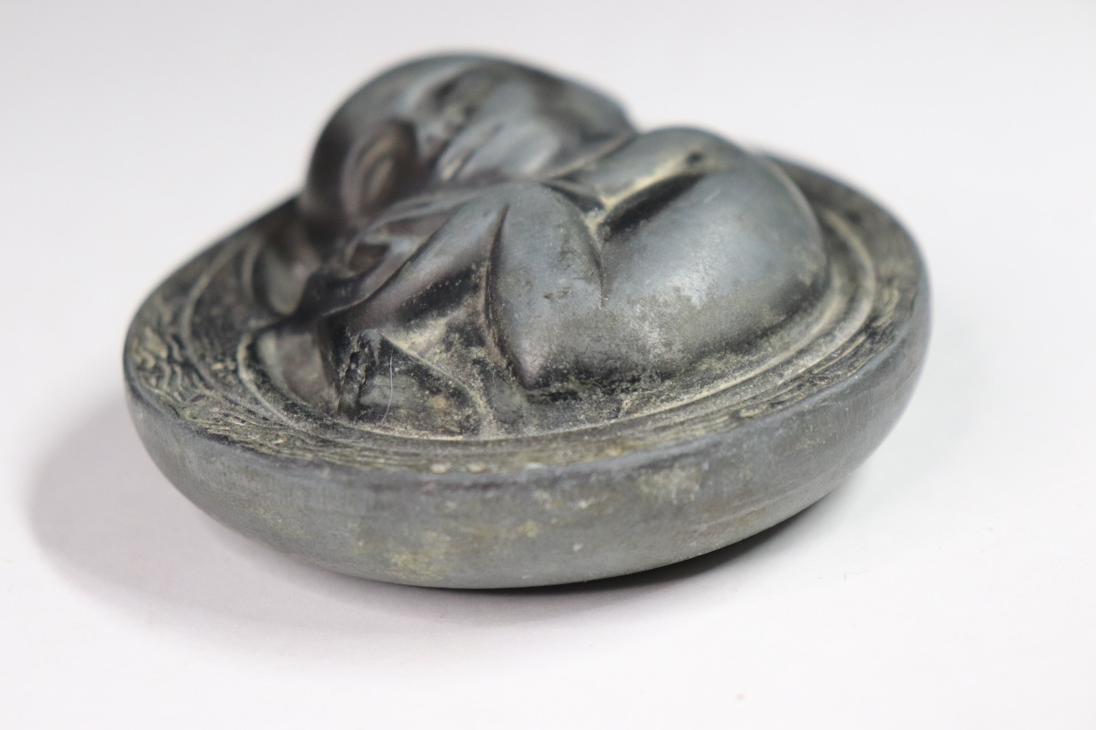 VTG Tabron Metal Paperweight Salesman Sample Gift Fetal Baby Parke-Davis (s824)