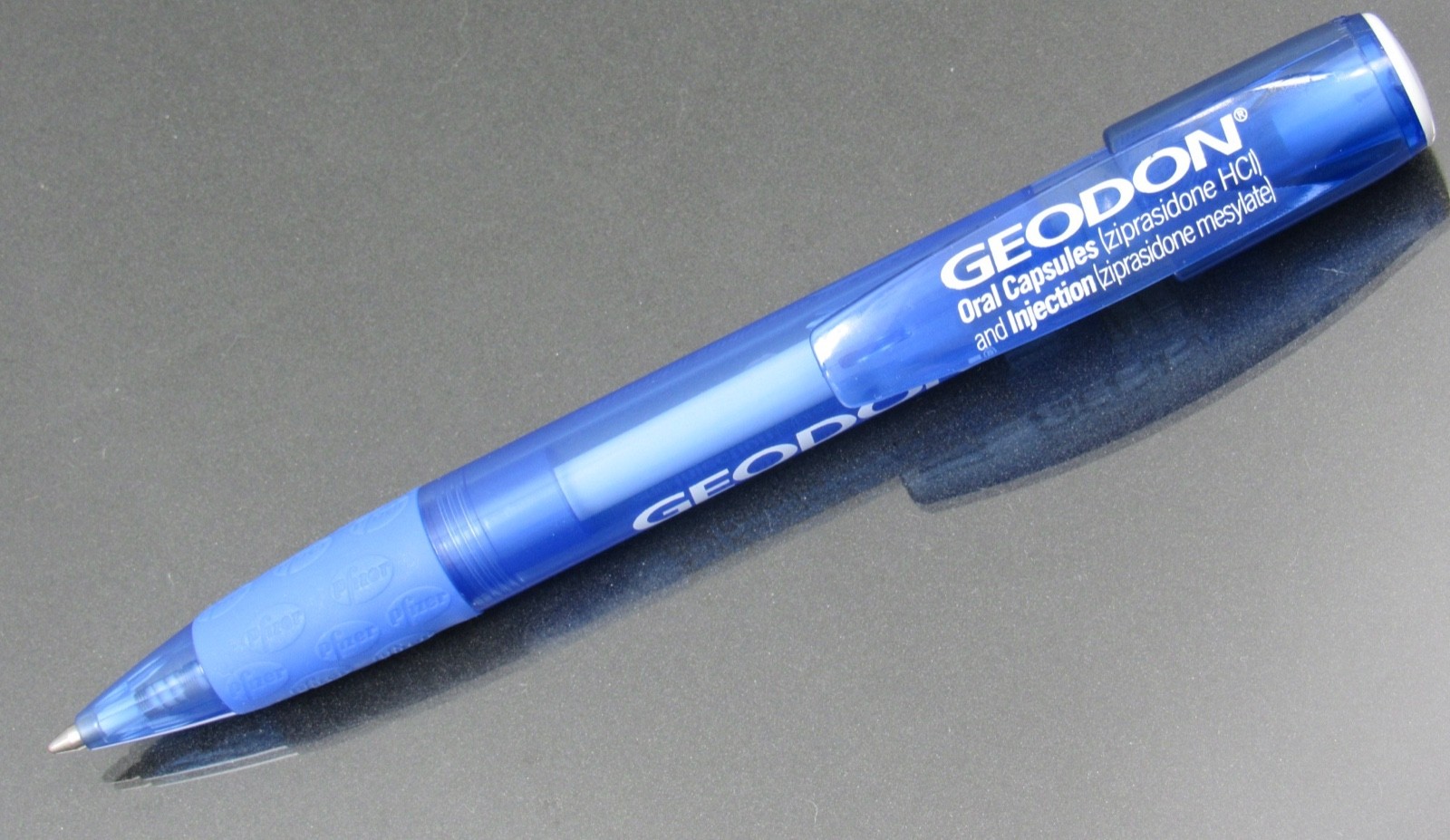 Geodon PEN Drug Rep Pharmaceutical Advertising Unique Pfizer Gripper w/ Info