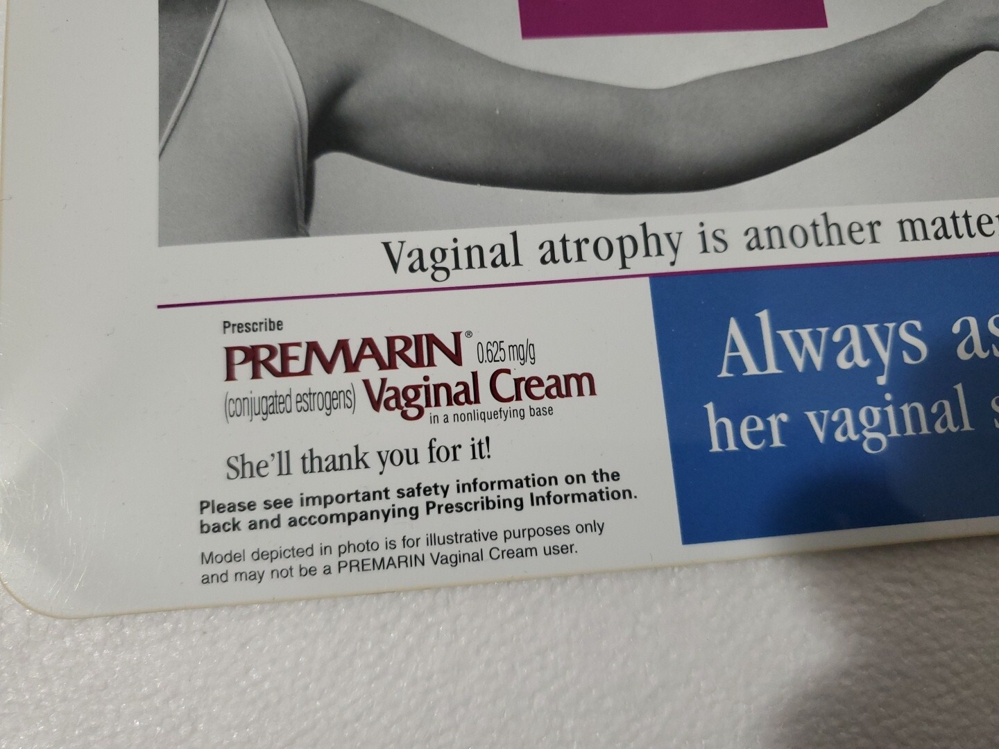 PREMARIN VAGINAL CREAM Pharmaceutical Drug Rep CLIPBOARD RARE Promo Advertising