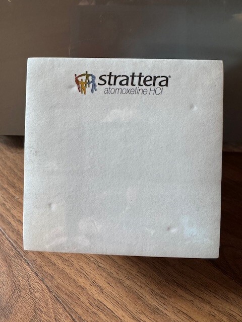 POST IT NOTE Cube Stattera Pharmaceutical Drug Rep Advertising Sealed Note Pad