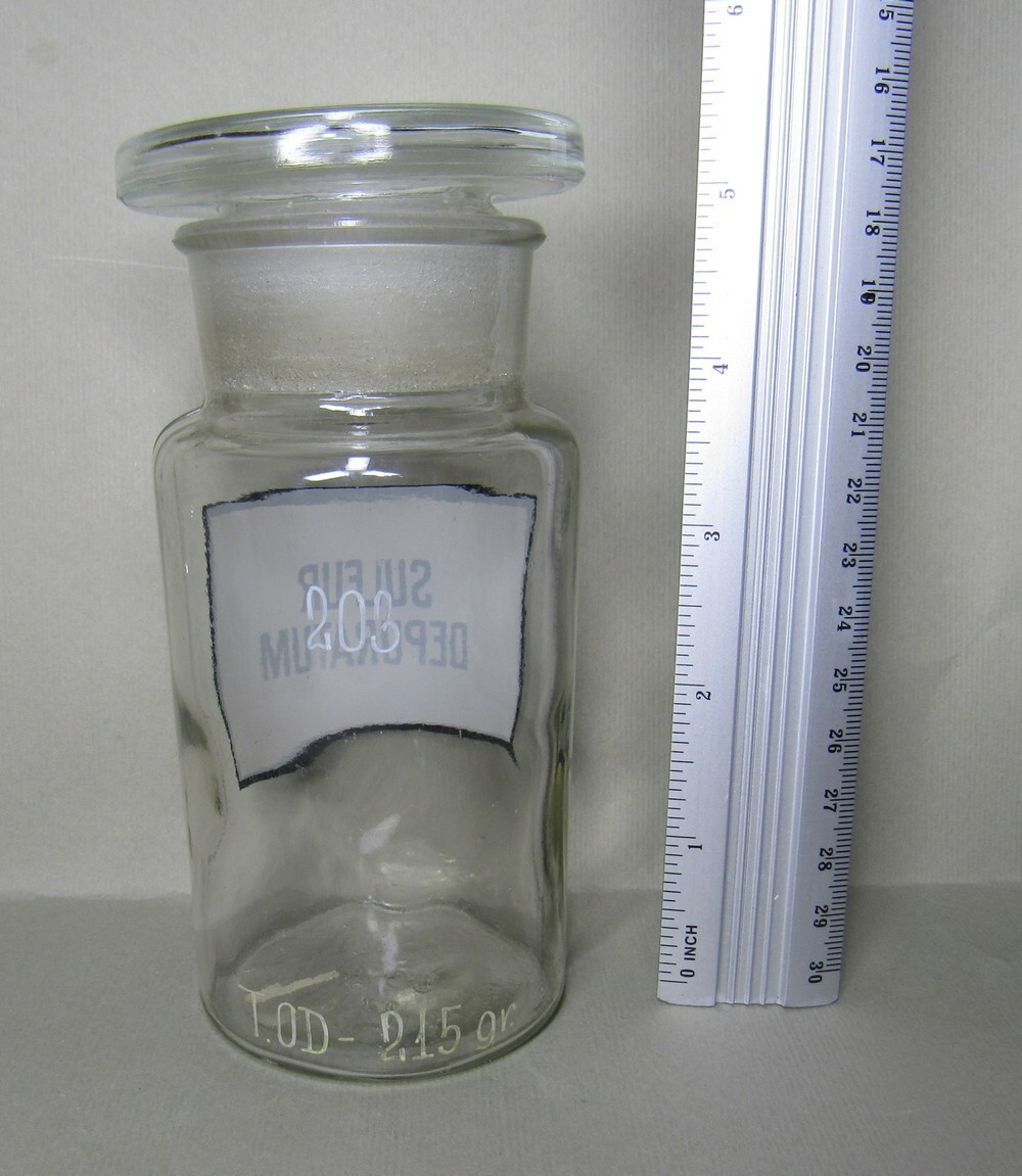 Vintage Medical Science Glass Bottle,Germany,SULFUR DEPURATUM