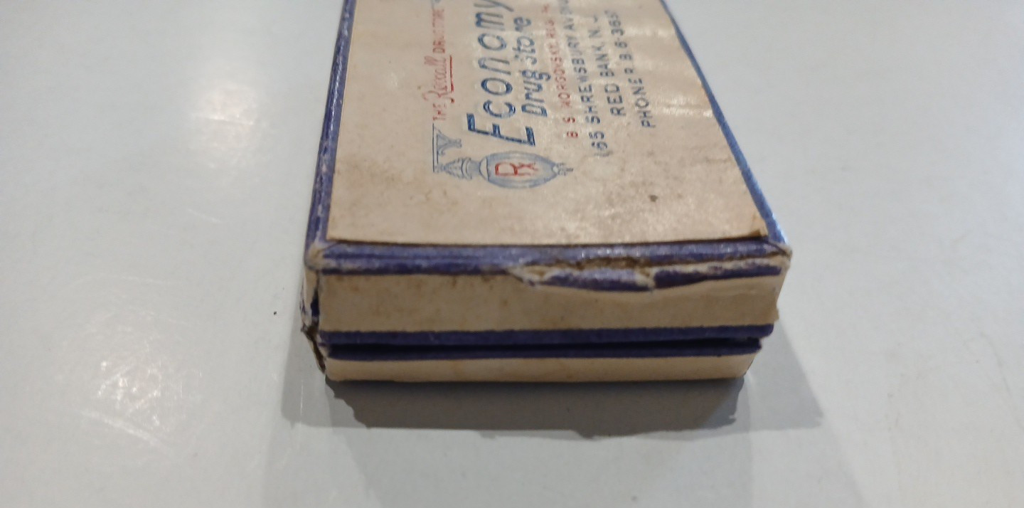 RARE Vintage Drug Store Prescription Medicine Box Rexall Economy Red Bank NJ