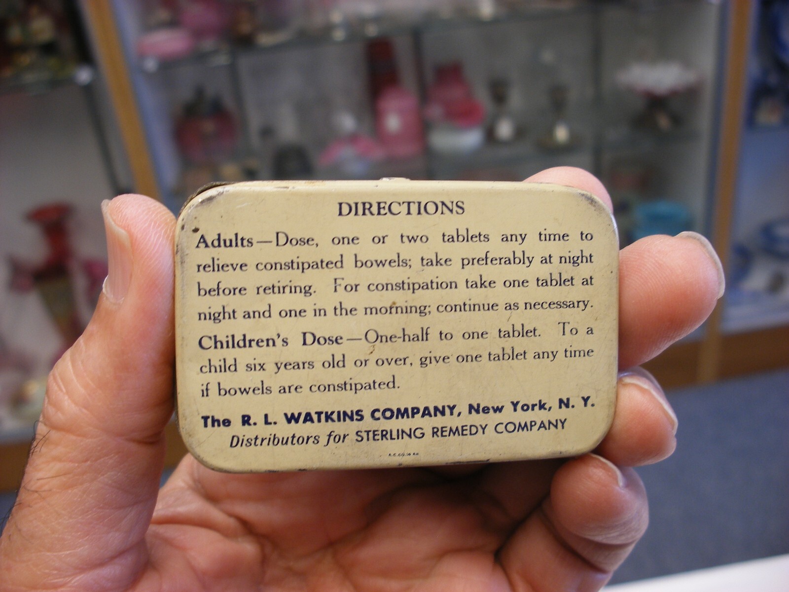 Vtg Medical Pharmacy Quack Cure – Cascarets Laxative Tablets Tin Watkins Co.