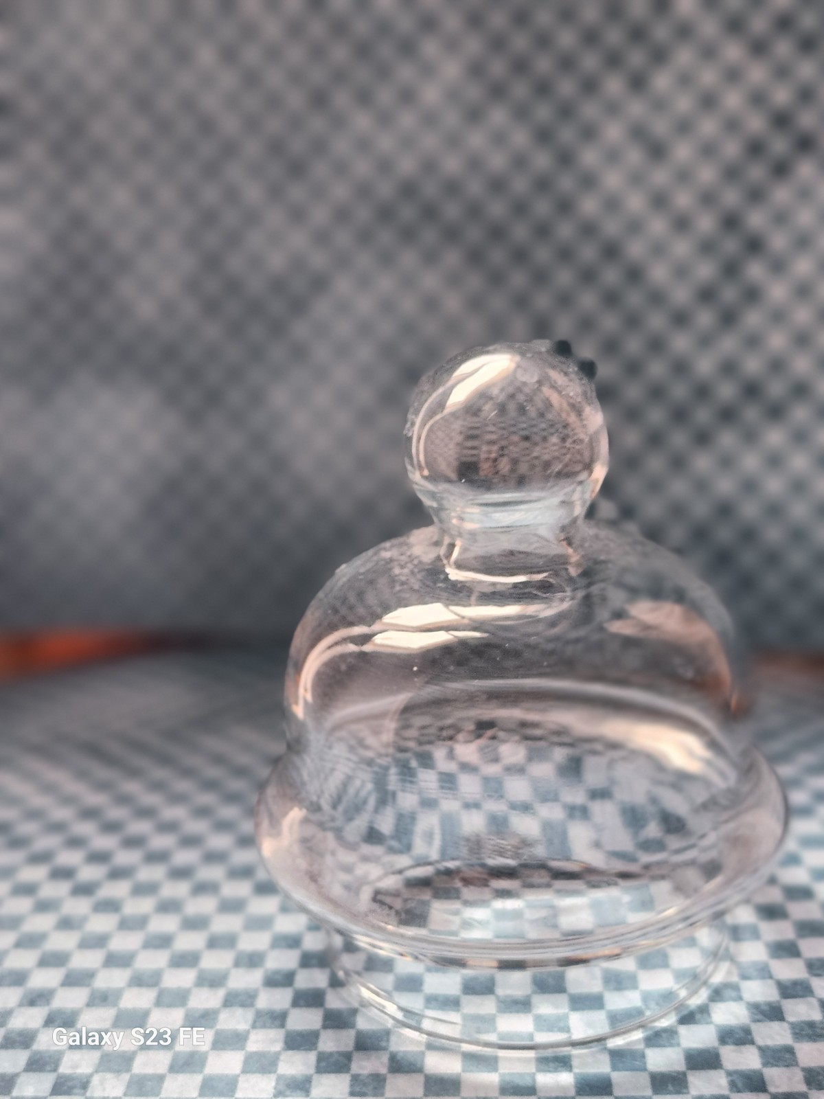 Drugstore Apothecary Jar 7 in. w Lid Signed “July 10. P” Medicine Glass