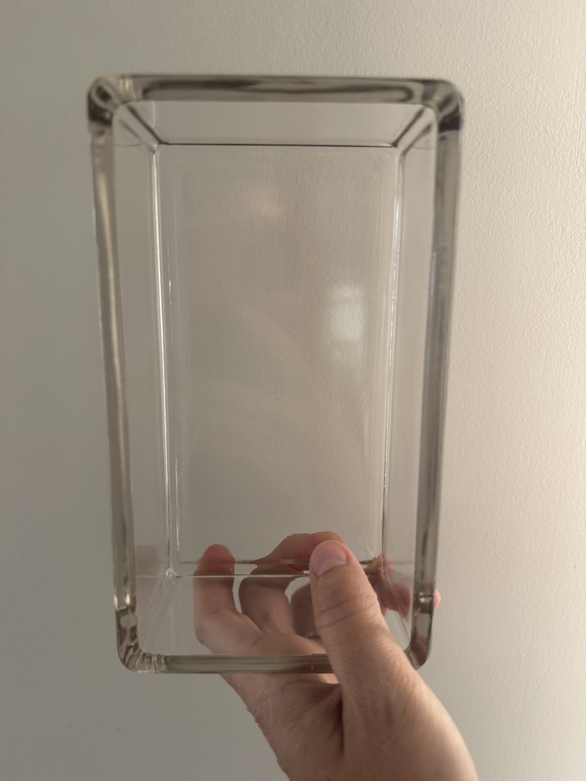 Antique Caulk Clear Glass Covered Box w/ Lid Included, Rectangular