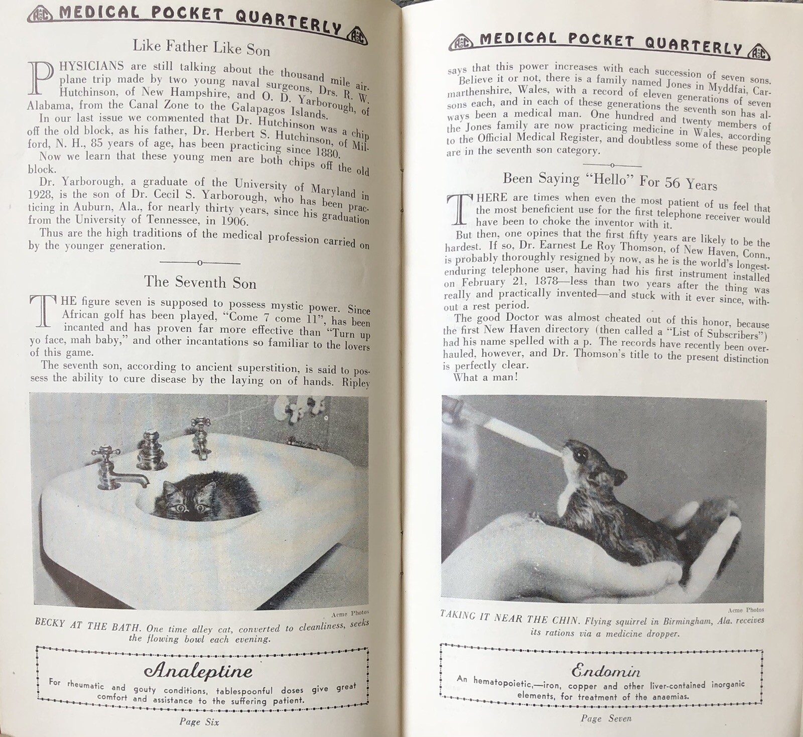 Vintage Medical Pocket Quarterly 1935 R & C