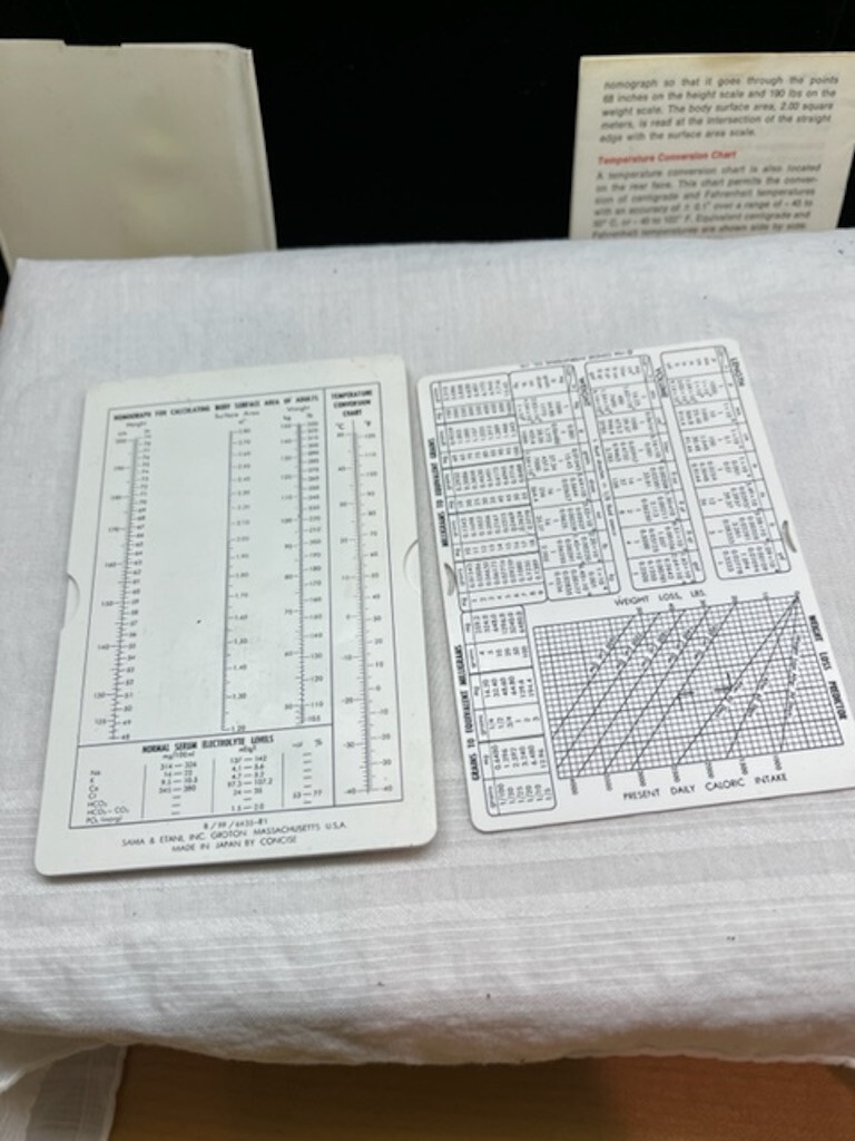 Vintage CIBA Medical Tables and Calulator with Pouch, Guide, Instructions