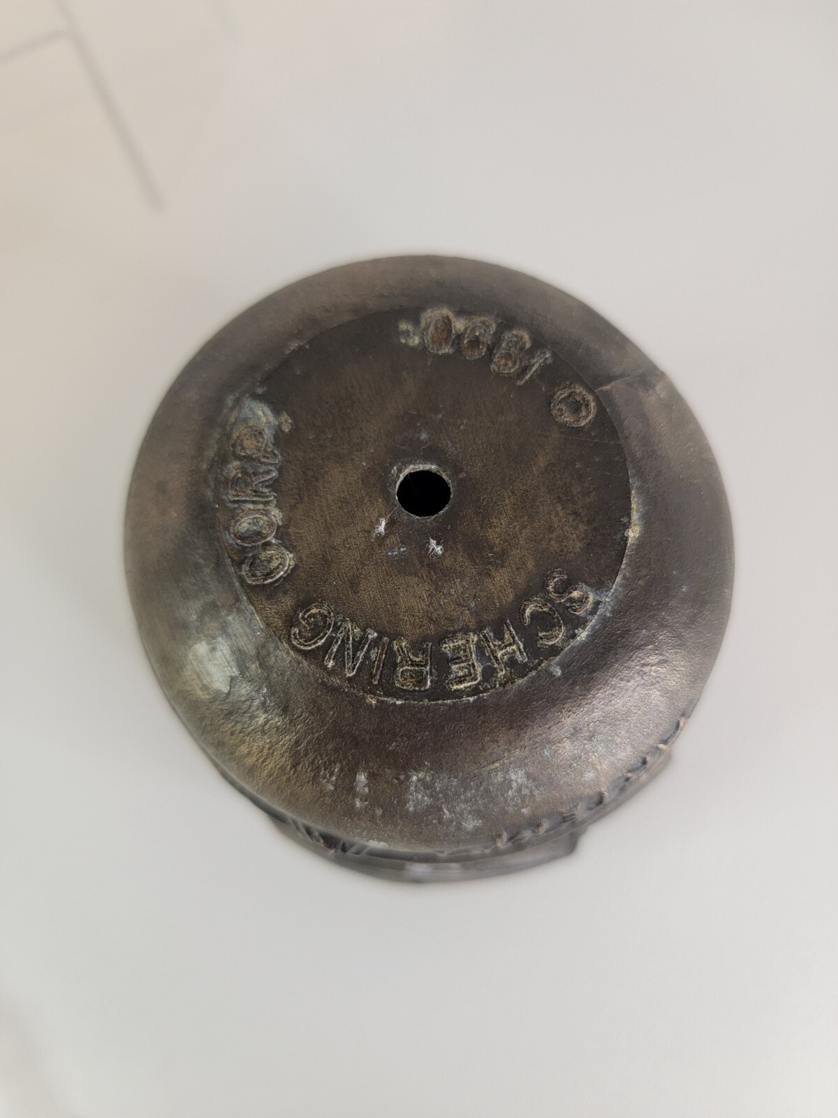 Vintage 1990 Schering Plough metal Mortar Pharmacy Rx Pharmacist Secundum Artem