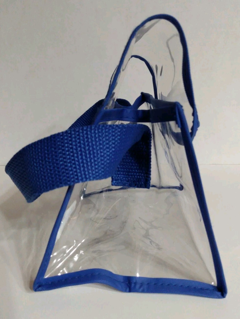 Vintage Vioxx Merck Plastic Vinyl Clear Bag Blue Hook And Loop Small Short Strap