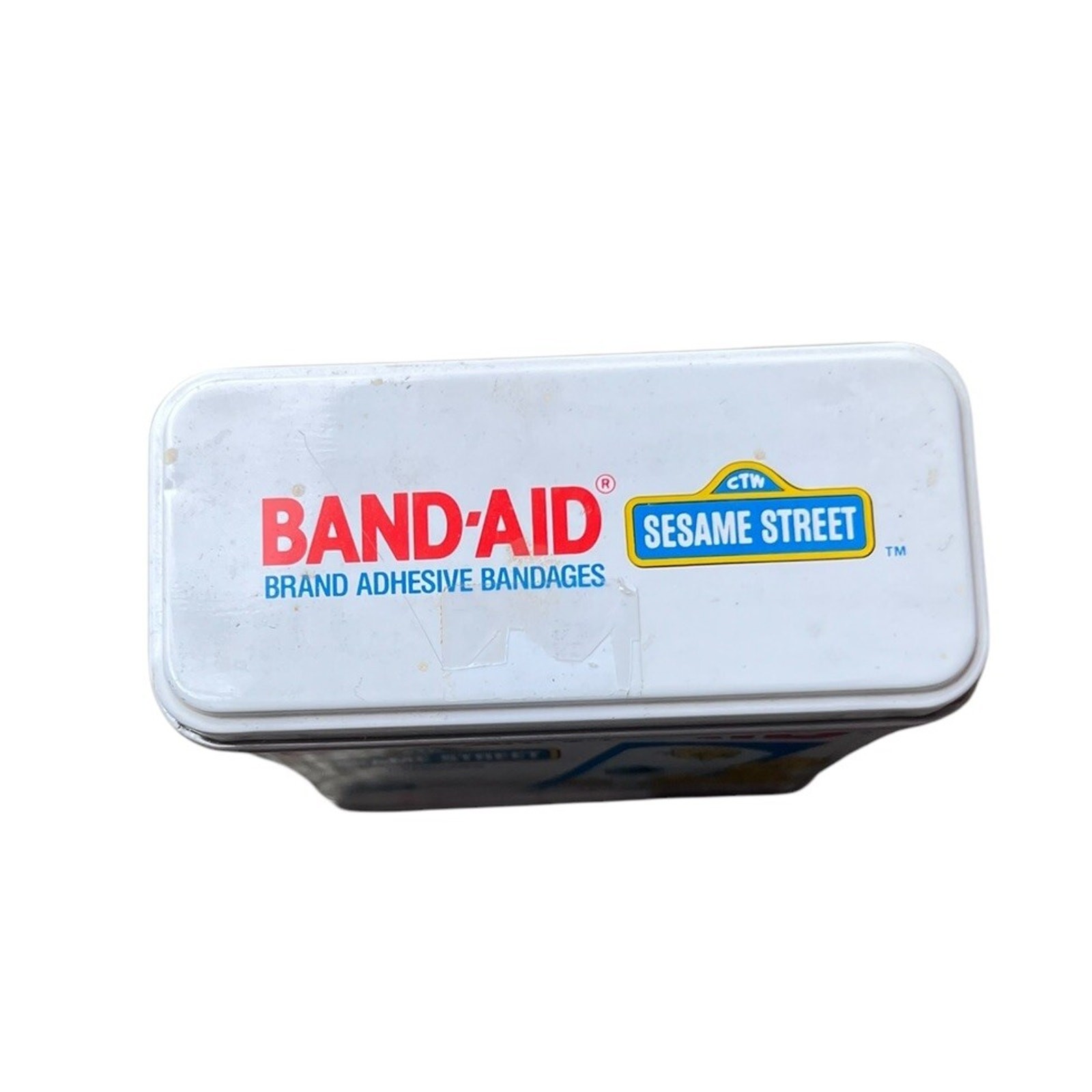Sesame Street Band-Aid Big Bird Tin Empty Johnson & Johnson Vintage Movie Prop