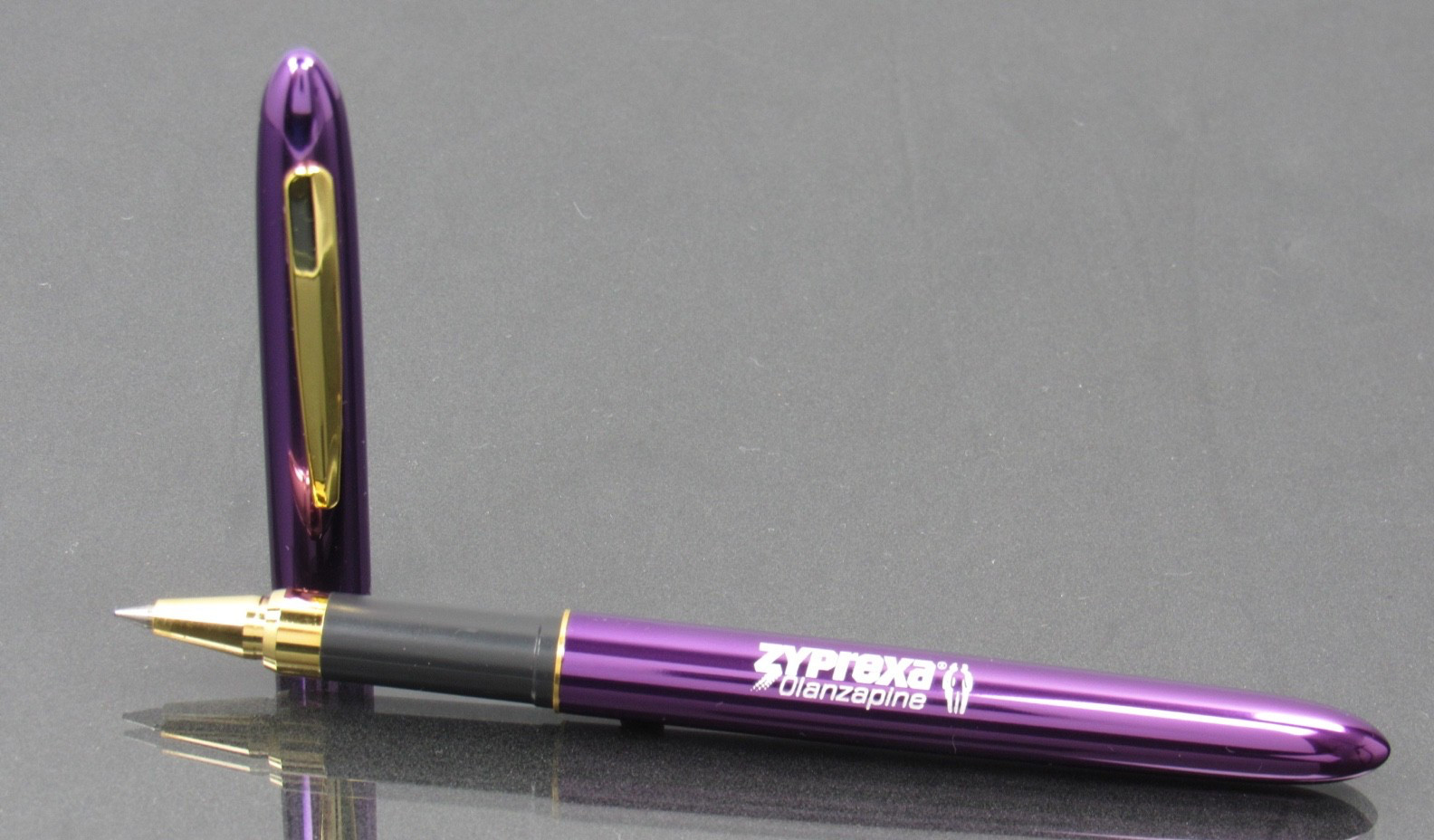 Exquisite Metallic Purple Zyprexa PEN Drug Rep Pharmaceutical Promo Last One