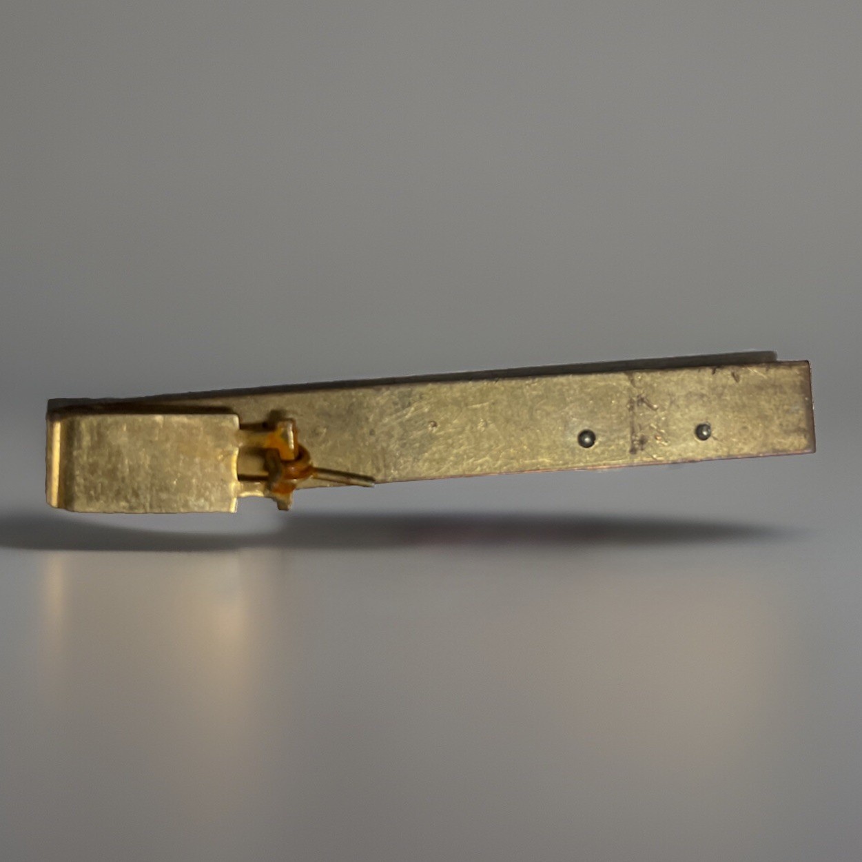 Vintage Walgreens Employee Tie Clip Gold w/ Green Stones 1960s–80s