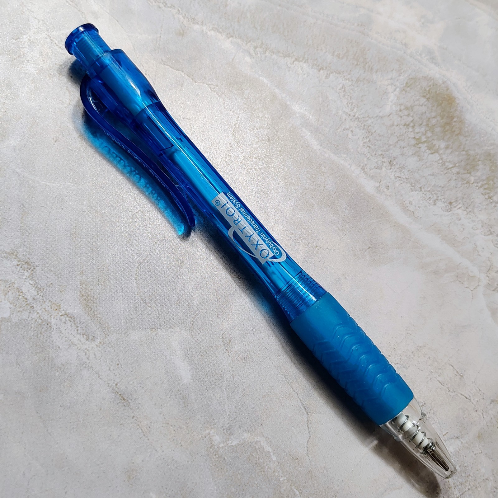 HTF Oxytrol Transdermal Pharmaceutical Drug Rep Promo Pen Blue Advertising
