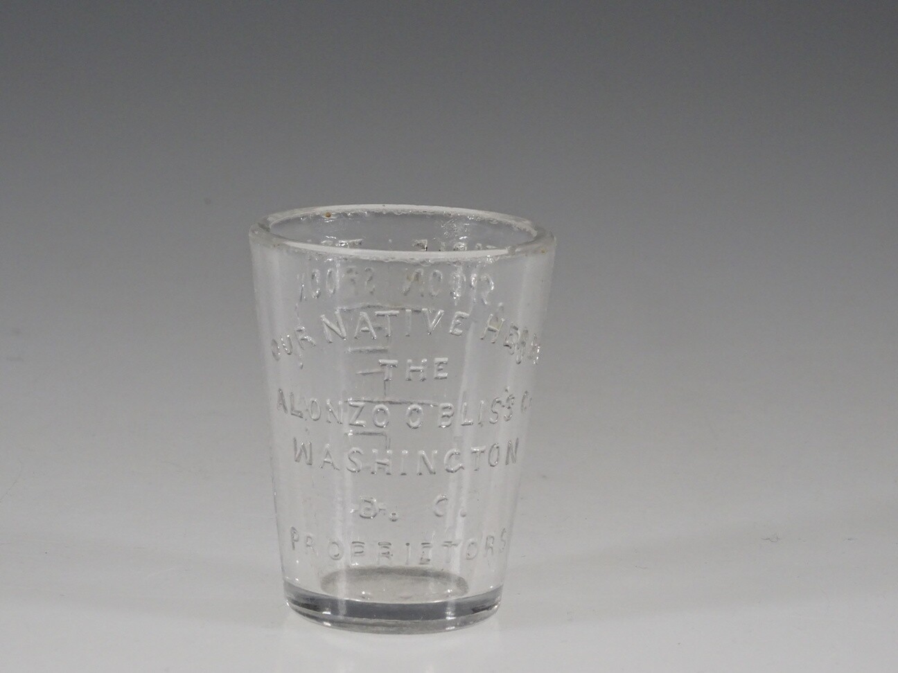 Scarce Alonzo O. Bliss Apothecary Native Herbs Dose Cup Washington D.C. c.1900