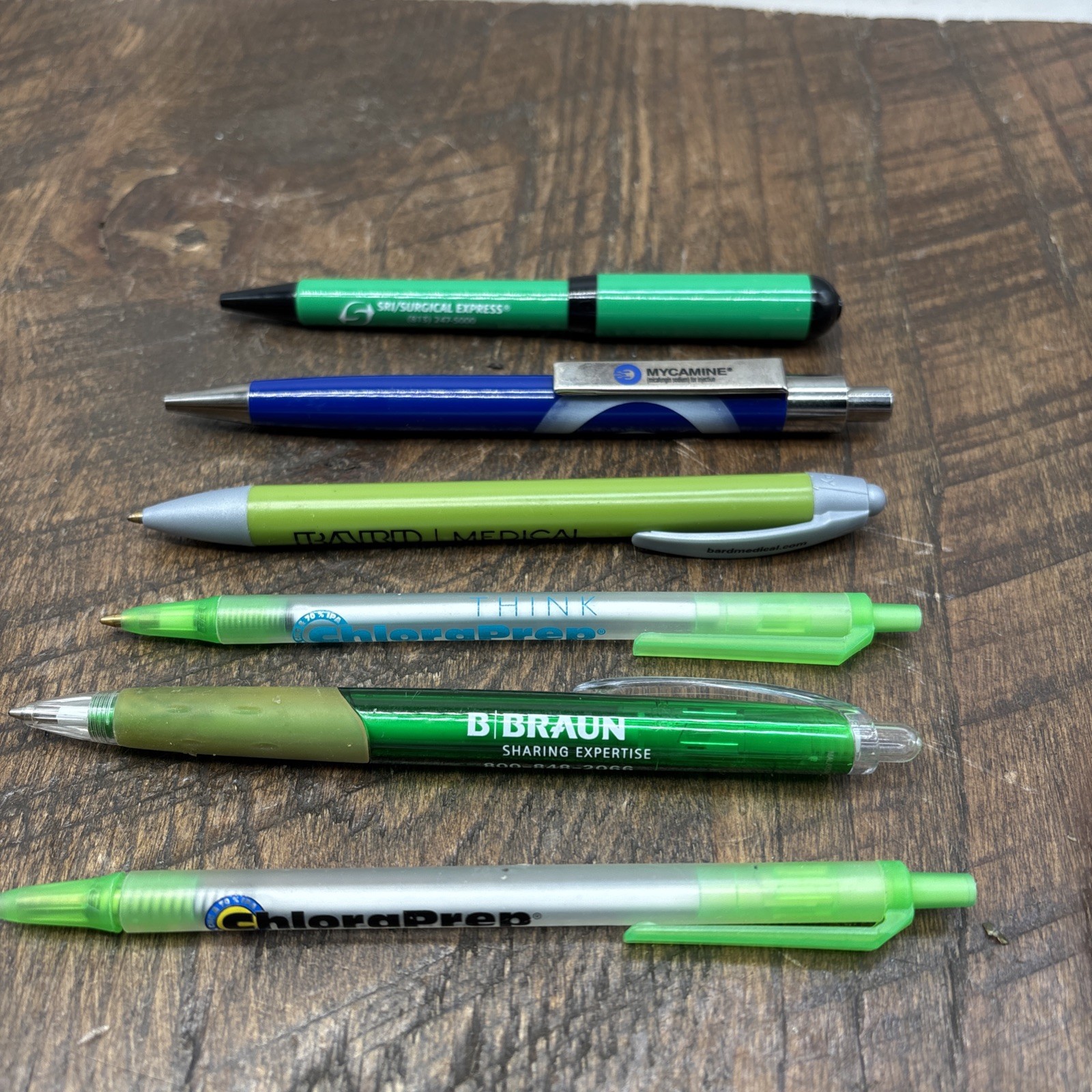 Lot 6 Pharmaceutical Drug Rep Pens Medical, Collectibles, Heavy Metal, Plastic