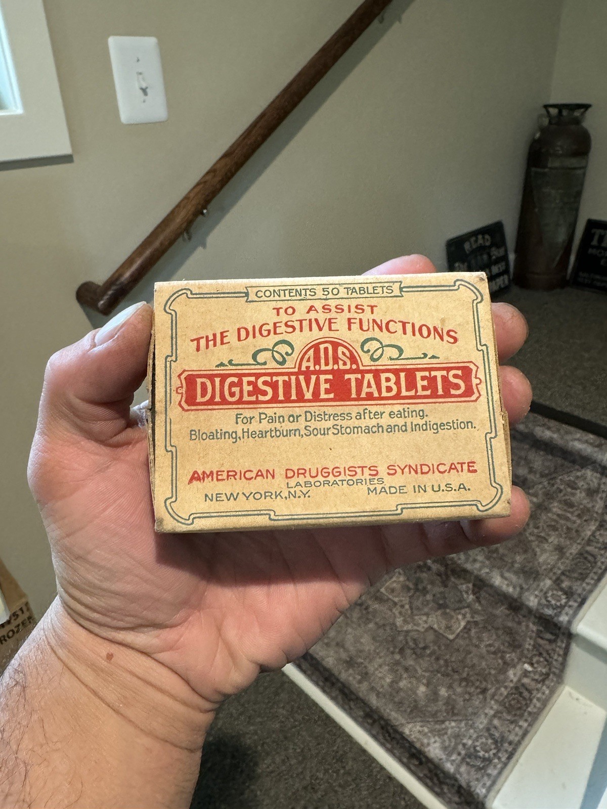 ADS Digestive Tablets American Druggists Syndicate New York NY Full Medicine Box