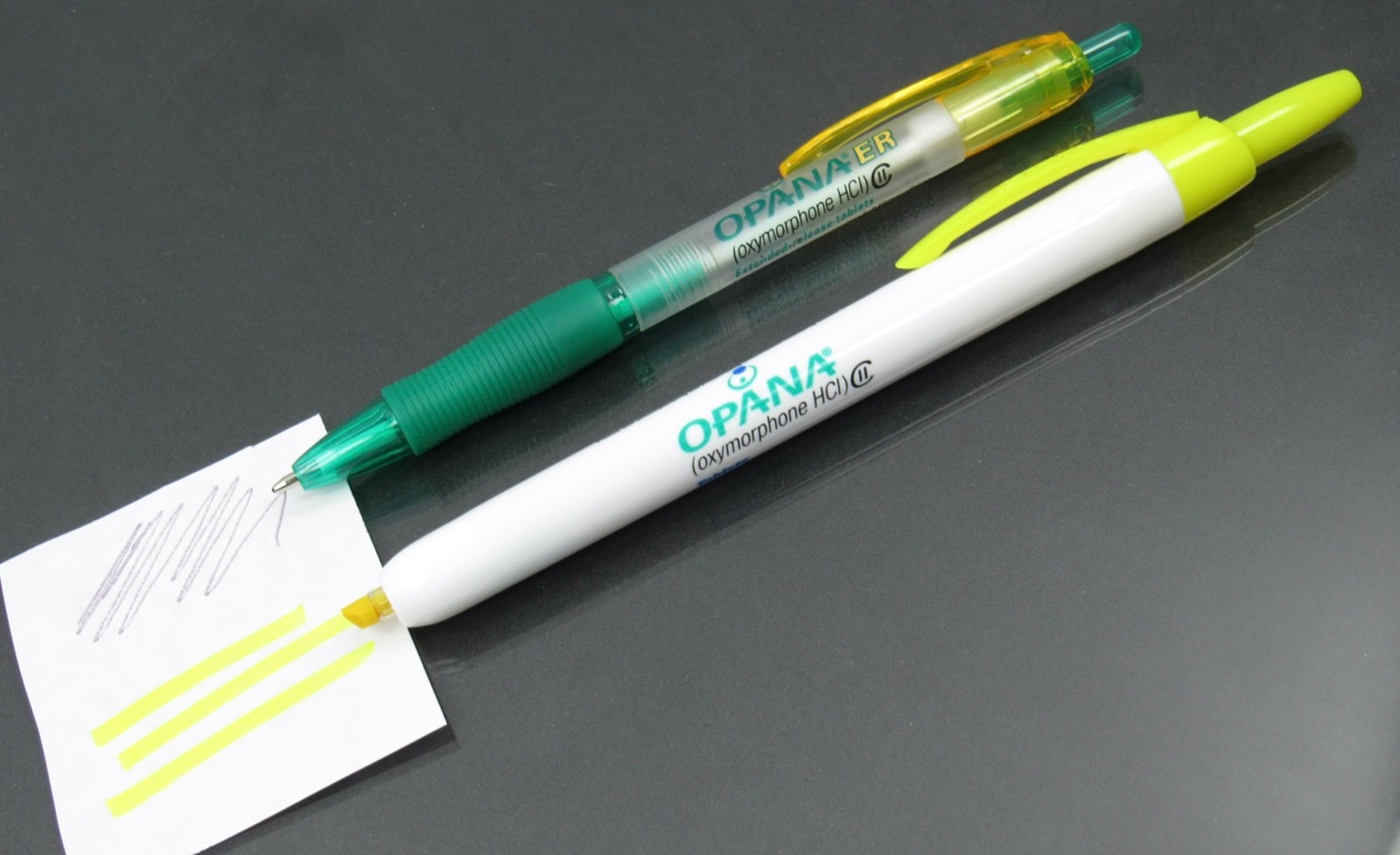 Opana ER Oxymorphone CII PEN, Insert + Highlighter Drug Rep Pharmaceutical Promo