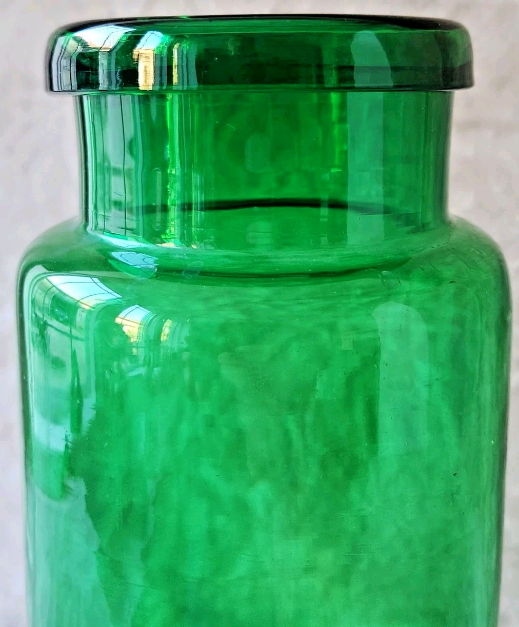 Vintage Large Glass Pharmacy Jar 3 Liters Green Color Ref No 2 Collection