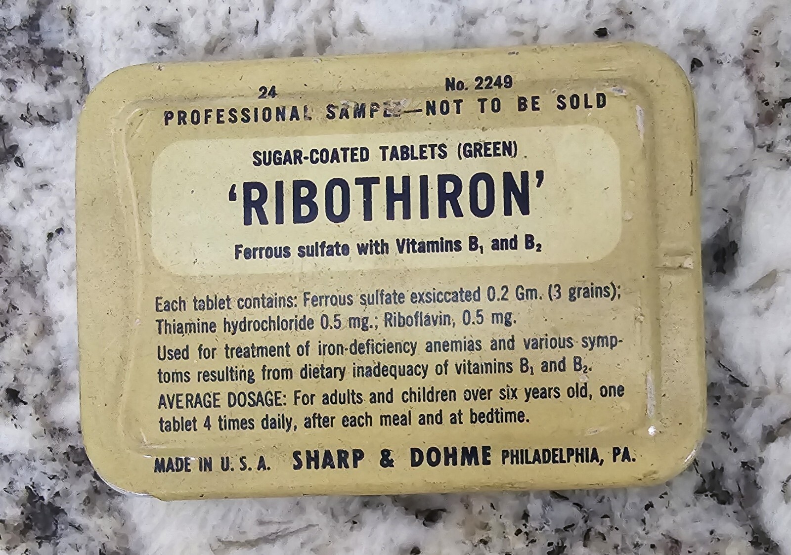 Vintage Ribothiron Professional / Doctar’s Sample Tin ▪︎ Iron Supplement