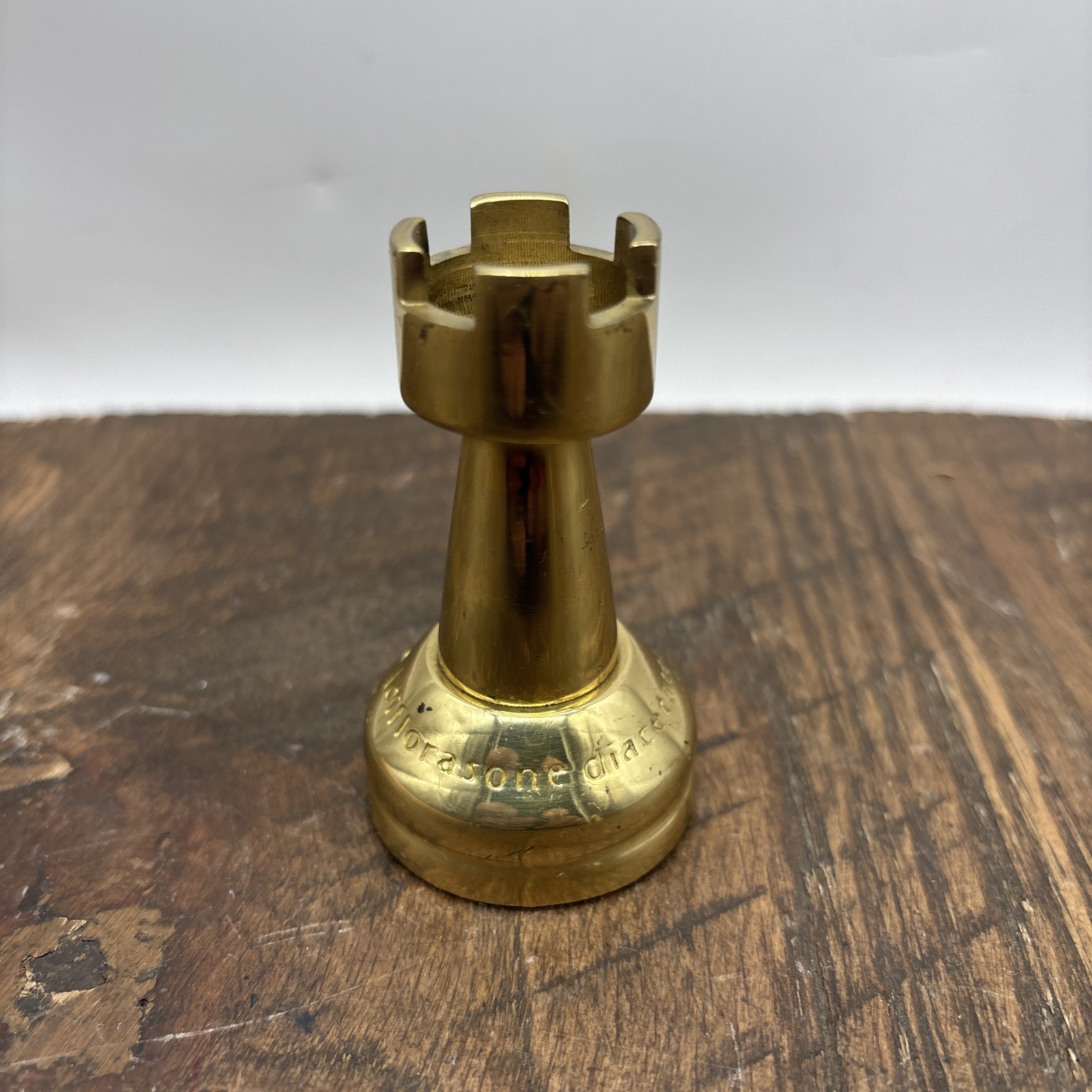 Brass Chess Piece Engraved FLORONE 2.75”