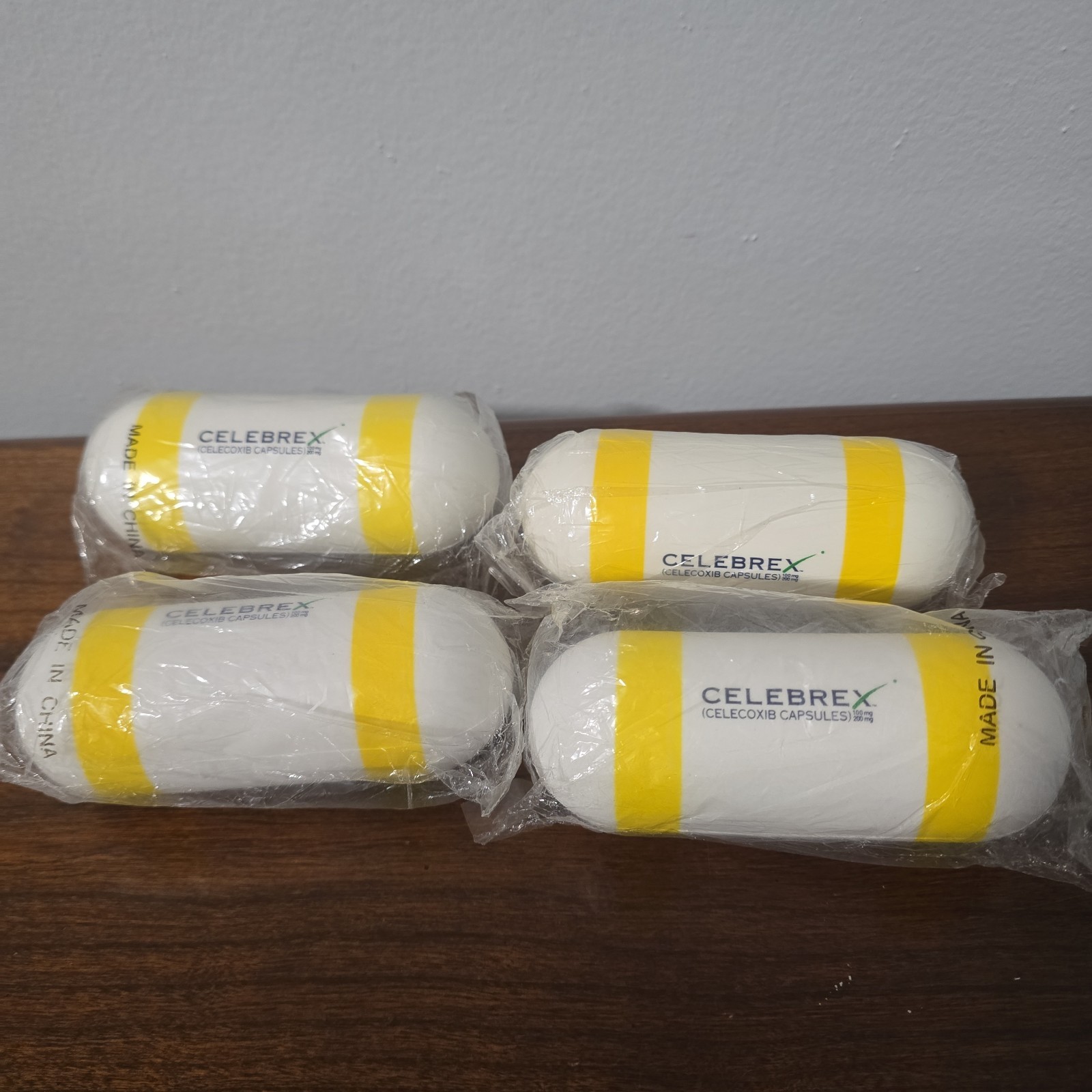 Drug Rep Celebrex Stress Pill Shaped Ball New Sealed White Yellow