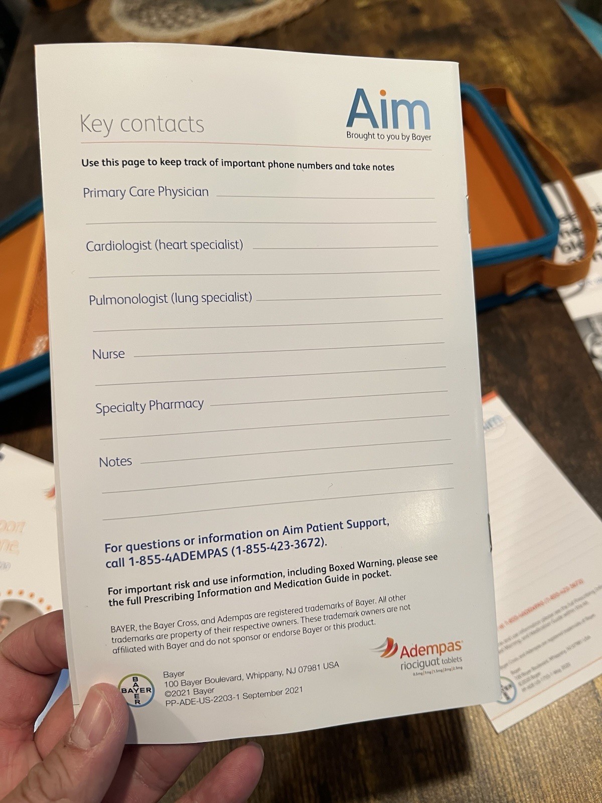 Pharmaceutical Bayer AIM Drug Rep Promo MEDICINE Bag Pill Organizer Booklets