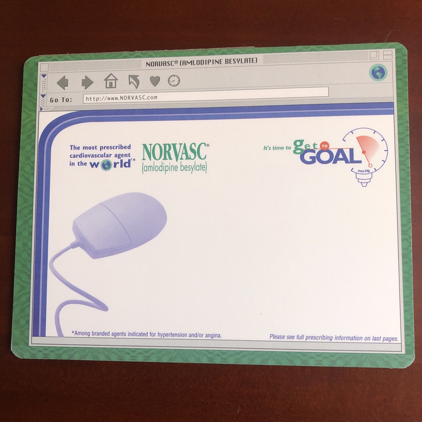 pharmaceutical drug promo NORVASC mouse pad 8×6″