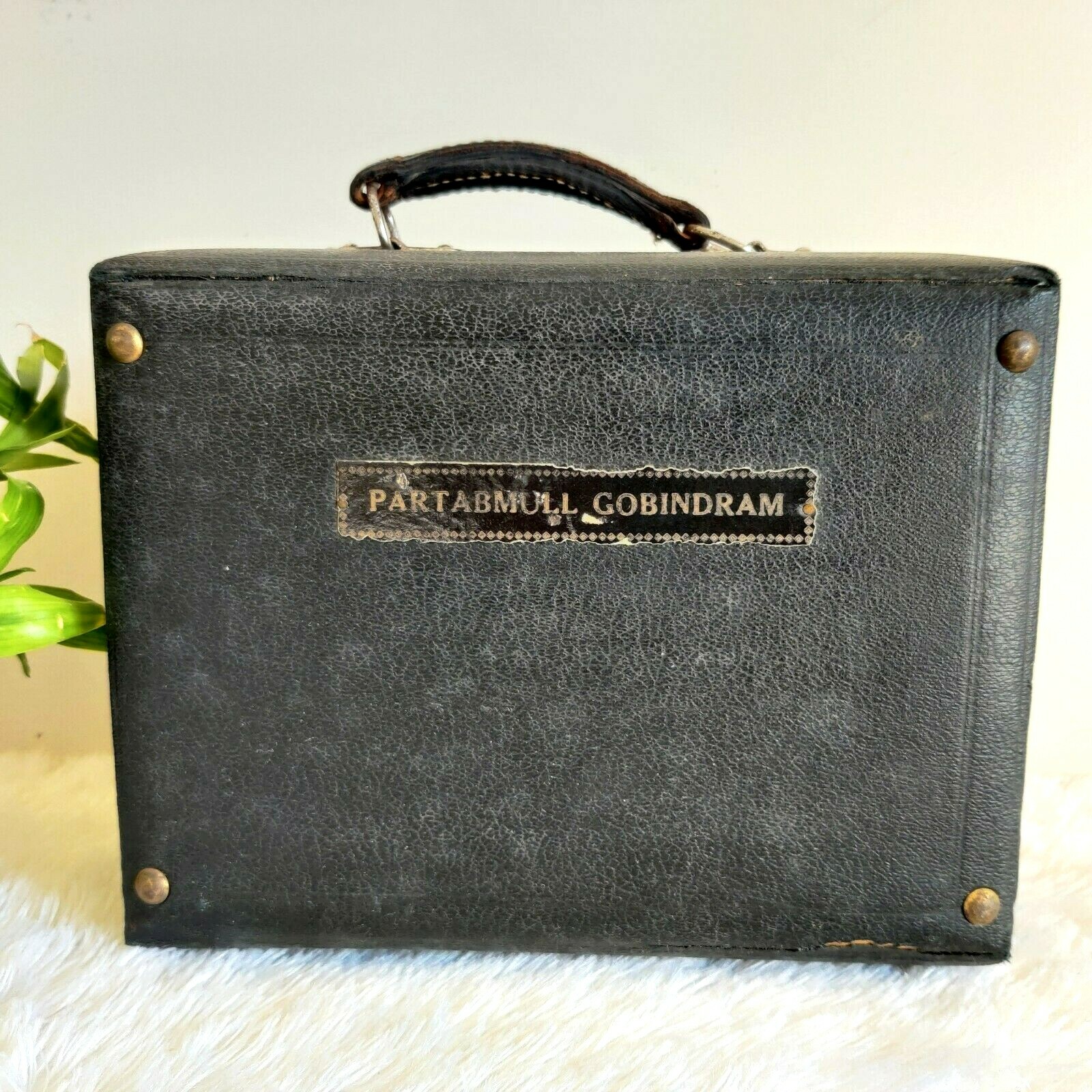 Vintage Partabmull Gobindram Wood Leather Homoeopathic Medicine Case Travel W629