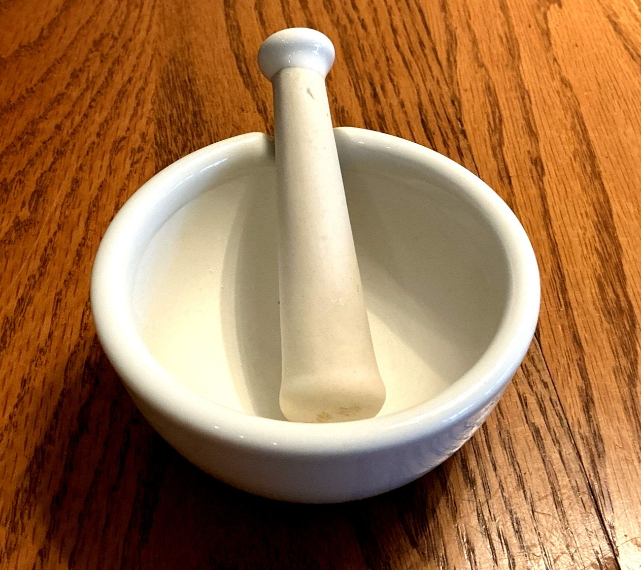 Vtg Haldenwanger Berlin Germany Mortar & Pestle White Porcelain Scientific 55-2